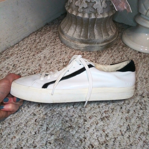 Madewell Delia Sidewalk Black & White Retro Leather Sneakers - Picture 8 of 14